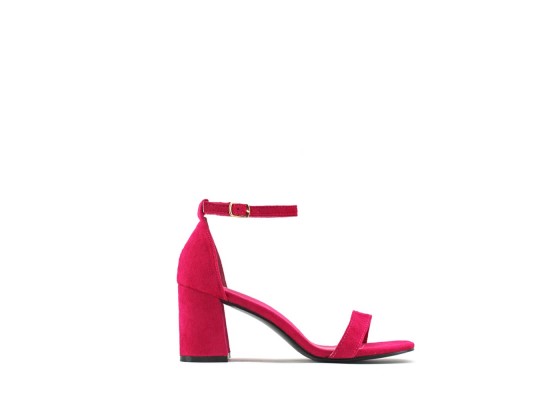 Sandalia Tacón Ancho Efecto Ante